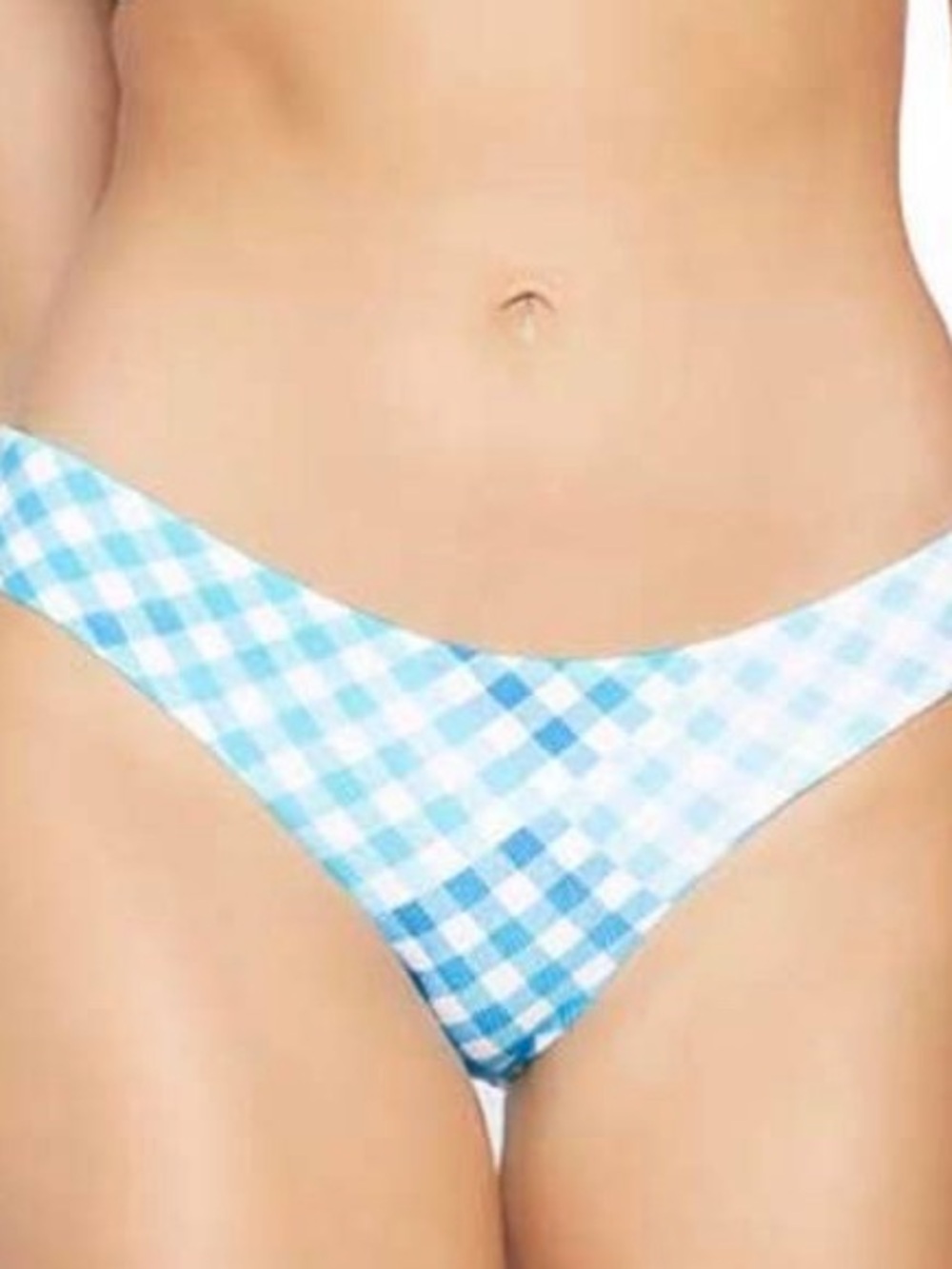 New L*Space Sandy Full Cover Bikini Bottom L Picnic Plaid Pique NWOT